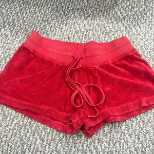 Hard Tail red terry cloth shorts
